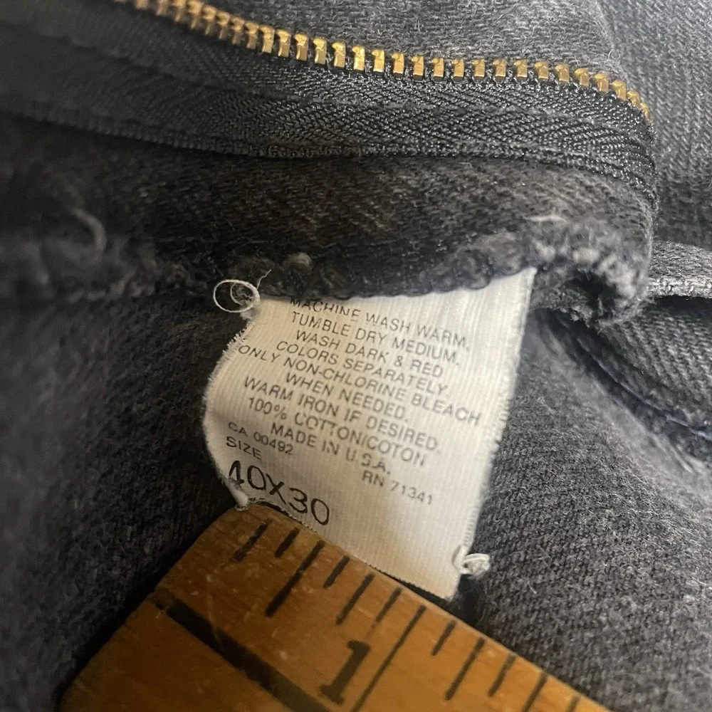 Vintage LL Bean Jeans Mens 40x30 Black Denim Straight Leg Mid Rise Made In USA
